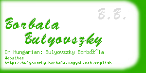 borbala bulyovszky business card